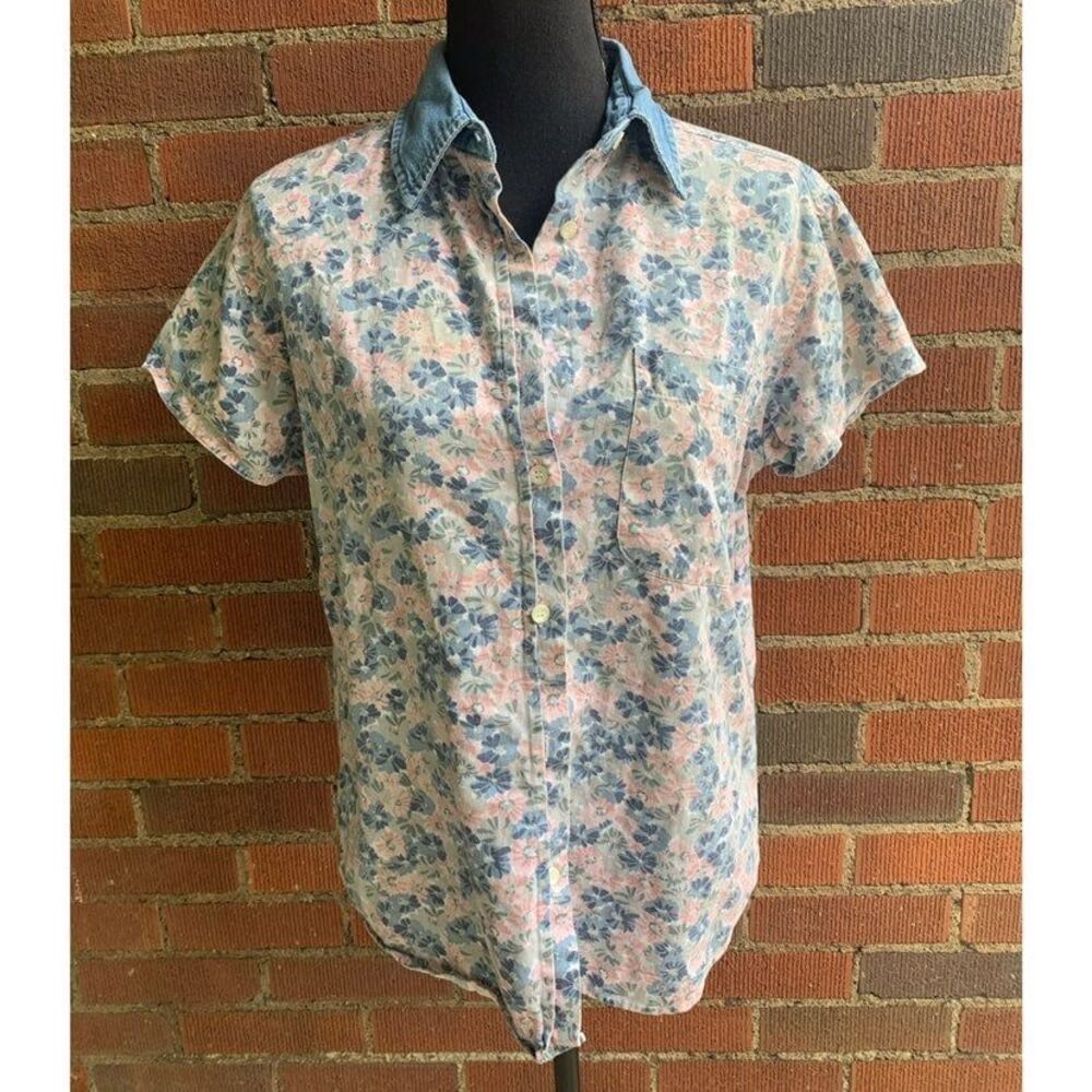 Vintage Floral Button Up Top